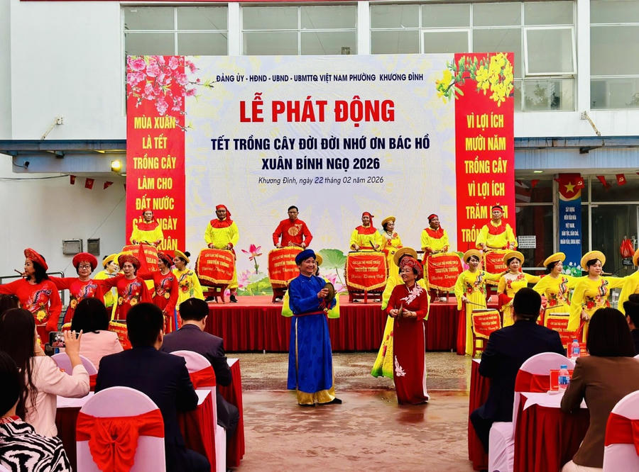 Lễ phát động Tết trồng cây Xuân Bính Ngọ 2026 tại phường Khương Đình.