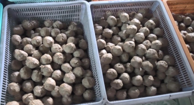 Thịt bò viên thành phẩm.