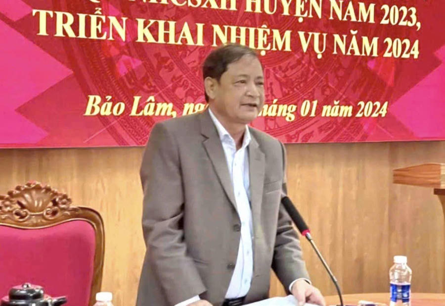 Bị cáo Nguyễn Trung Thành, cựu Phó Chủ tịch UBND huyện Bảo Lâm cũ bị tuyên phạt 36 tháng tù. Ảnh: Phúc Khánh