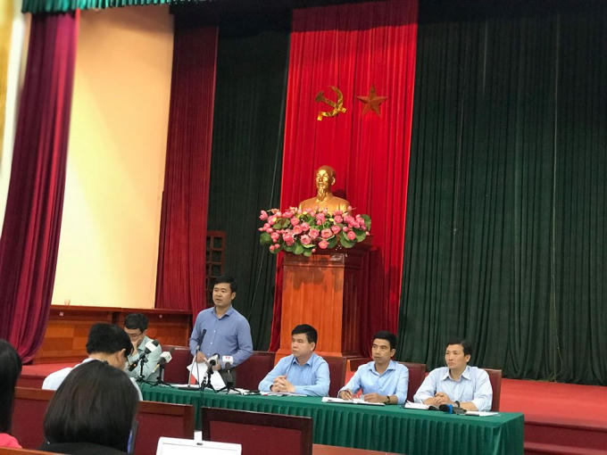 Ông Đỗ Minh Tuấn – Phó chủ tịch UBND huyện Sóc Sơn tại buổi giao ban báo chí chiều ngày 16/10/2018.