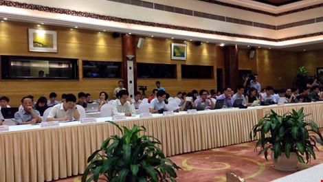 Quang cảnh buổi họp báo.