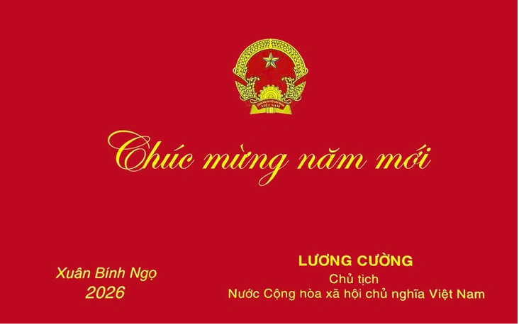 Thiệp Chúc mừng Năm mới của Chủ tịch nước Lương Cường.