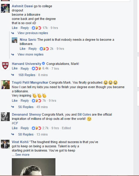 Người dùng Facebook khắp thế giới hân hoan chúc mừng tỷ phú công nghệ.