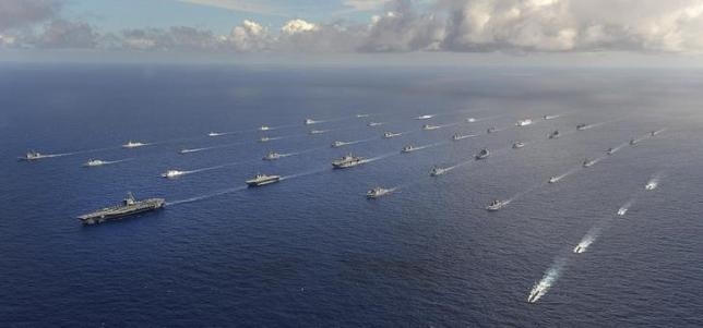Tàu của các nước tham gia tập trận ở RIMPAC 2014. (Ảnh: Reuters).
