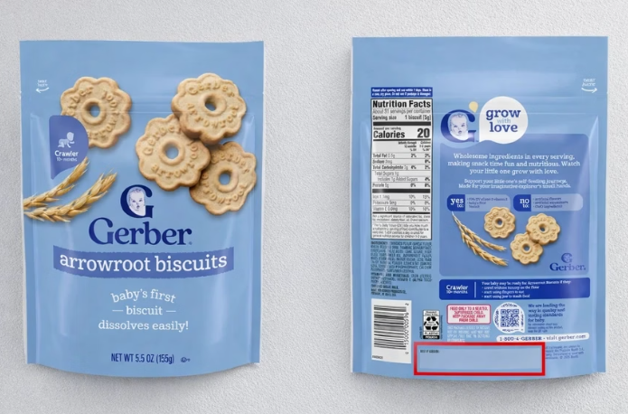 Sản phẩm bánh quy bột sắn Gerber bị thu hồi.