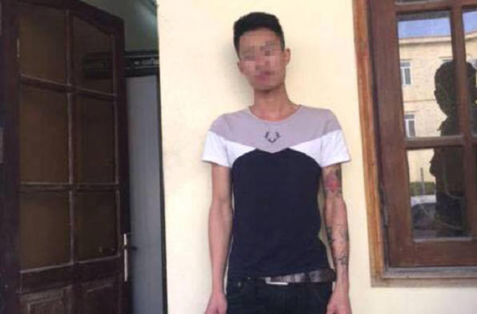 Đối tượng Phó Văn Nguyên tại cơ quan Công an.