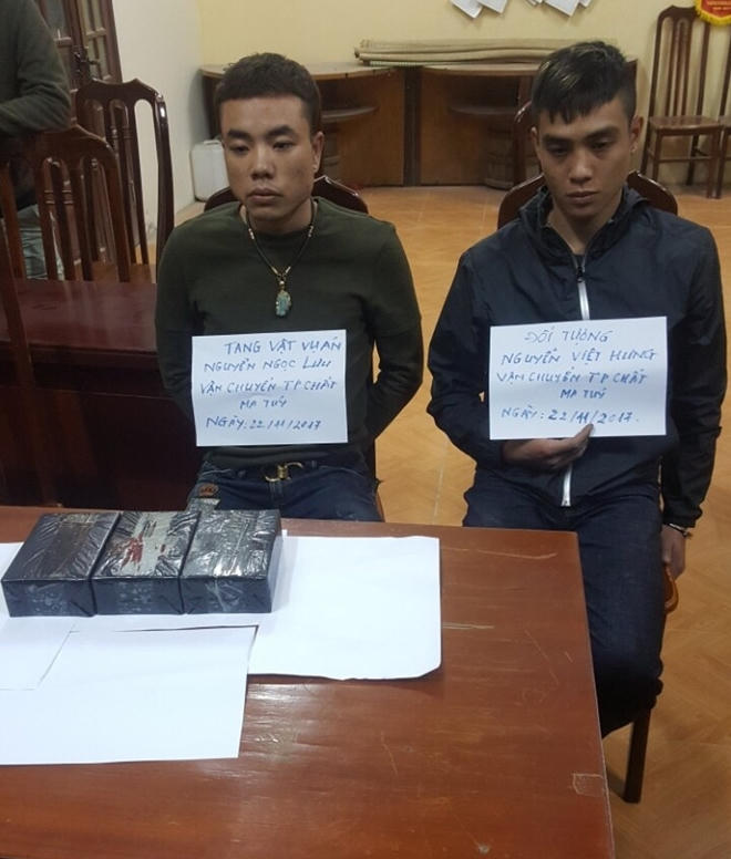 Hai đối tượng Lưu và Hưng tại cơ quan Công an.