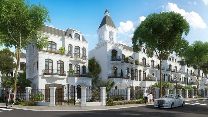 Nhà vườn tại tiểu khu Phong Lan – The Harmony với diện tích sân vườn trước sau lên tới 40m2.