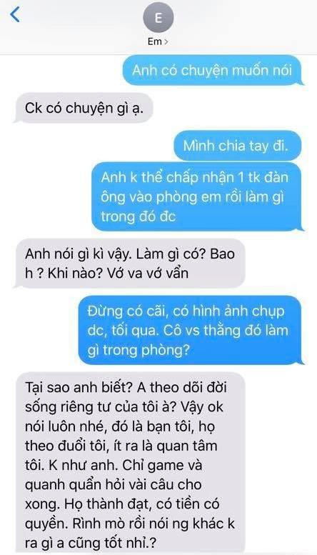 Đoạn tin nhắn anh chàng trêu cô bạn gái và cô đã có tật giật mình mà khai ra.