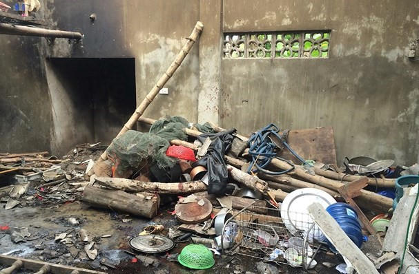 Hiện trường nơi xảy ra vụ nổ.