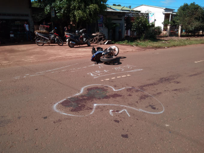 Hiện trường vụ tai nạn giao thông.