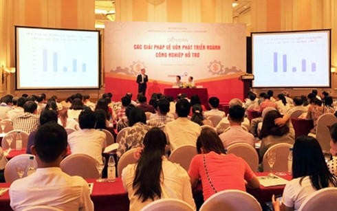 Toàn cảnh diễn đàn "Các giải pháp về vốn để phát triển ngành công nghiệp hỗ trợ”.