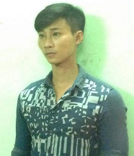 Đối tượng Trần Đông Quốc tại cơ quan Công an.