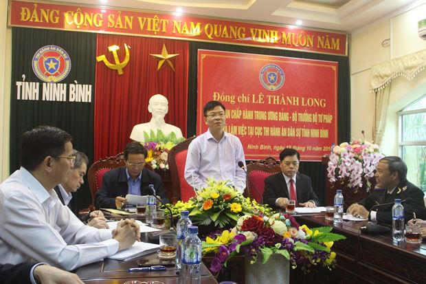 Bộ trưởng L&ecirc; Th&agrave;nh Long biểu dương lực lượng Thi h&agrave;nh &aacute;n d&acirc;n sự Ninh B&igrave;nh