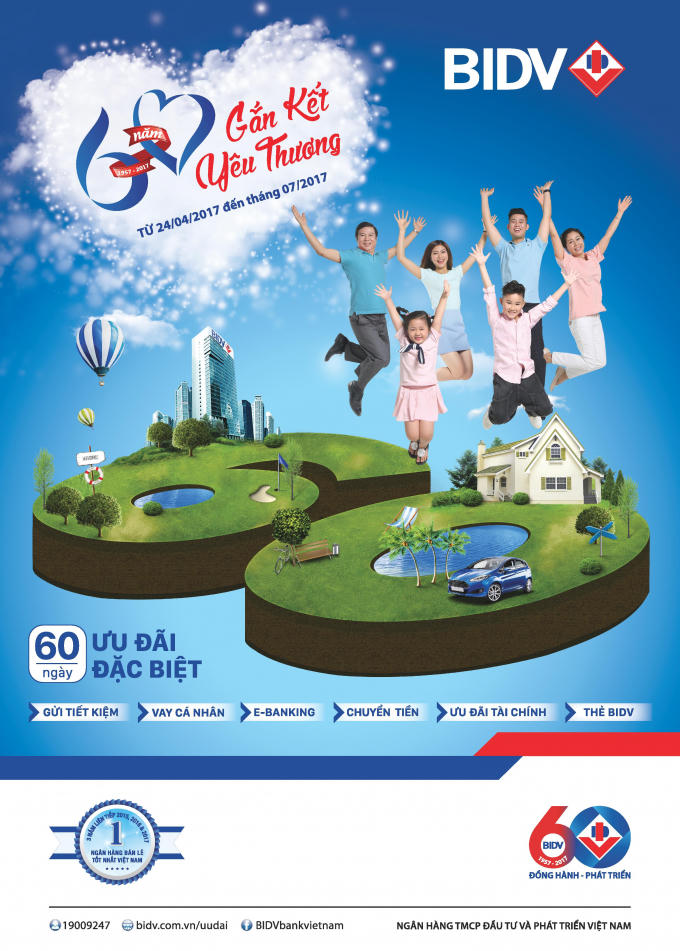 BIDV dành hàng ngàn quà tặng nhân dịp kỷ niệm 60 năm