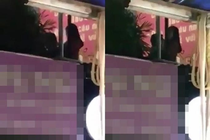 Ngồi trên ban công tầng 2, cặp đôi vô tư "diễn cảnh nóng" khiến người chứng kiến "đỏ mặt" (Ảnh cắt từ clip)