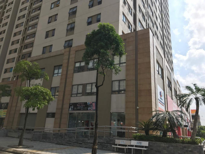 Tòa nhà chung cư CT2A Tân Tây Đô, nơi nữ sinh Mai Thùy Tr. sinh sống.