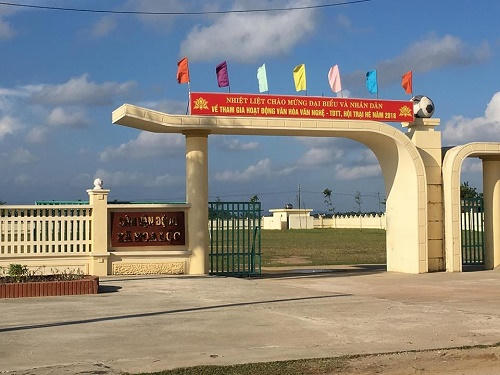 Công trình sân vận động xã Hoa Lộc do công ty TNHH MTV Tiếp Nam Giang thi công.
