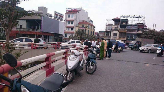 Hiện trường vụ va chạm giao thông. Ảnh bạn đọc.