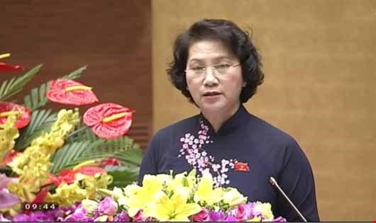 Chủ tịch QH Nguyễn Thị Kim Ngân phát biểu trong phiên bế mạc.