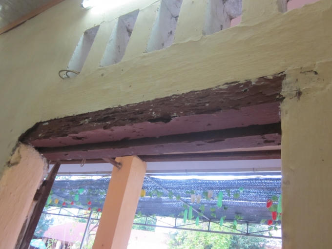 Mối mọt ăn rỗng cửa sổ và các bức vách. Ảnh: Nguyệt Chi