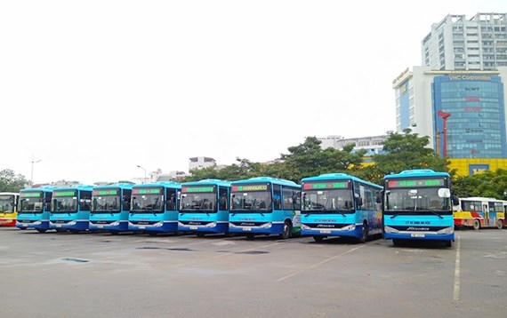 Tổng Công ty Vận tải Hà Nội mở tuyến buýt 109 nối sân bay Nội Bài với bến xe Mỹ Đình với giá vé là 8.000 đồng/lượt. Ảnh: Transerco.