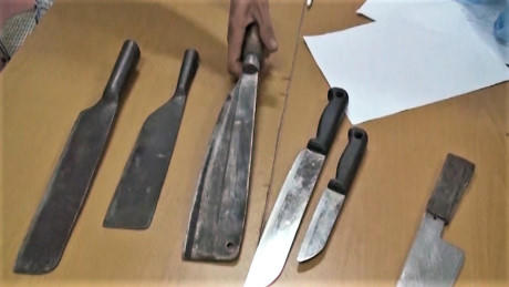 Tang vật vụ án mạng khiến 2 người thương vong ở xã Thái Niên. (Ảnh: báo Giao thông)