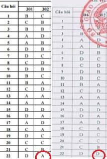 Bộ GD-ĐT cập nhật lại đáp án D thay cho đáp án A được công bố trước đó.