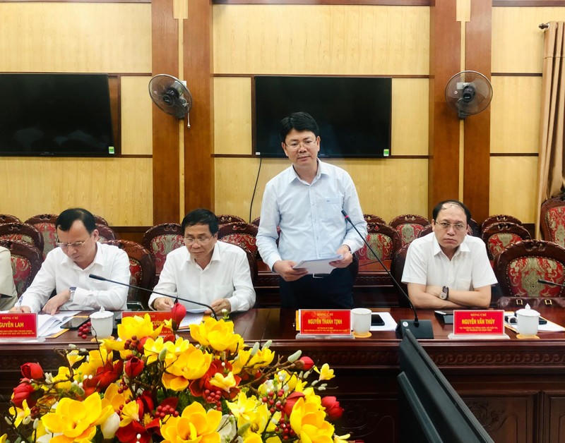 Thứ Trưởng Bộ Tư pháp Nguyễn Thanh Tịnh phát biểu tại buổi làm việc.