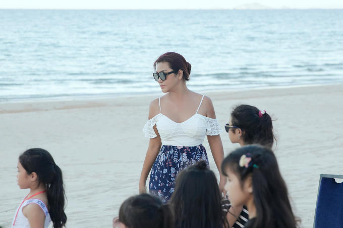 Cindy Thái Tài trong buổi tổng duyệt.