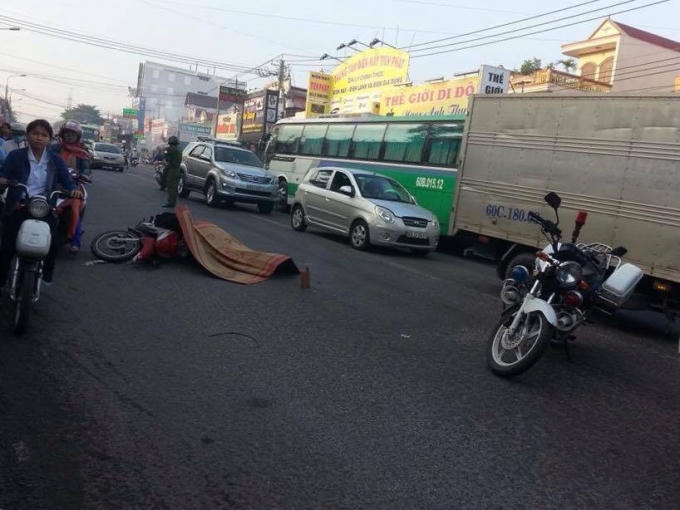 Hiện trường vụ tai nạn.