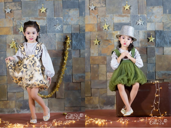 Chu Diệp Anh dịu dàng, nữ tính với váy voan thêu hoa ấn tượng khiến cô bé càng trở nên nổi bật và xinh xắn như nàng Tinkerbell.