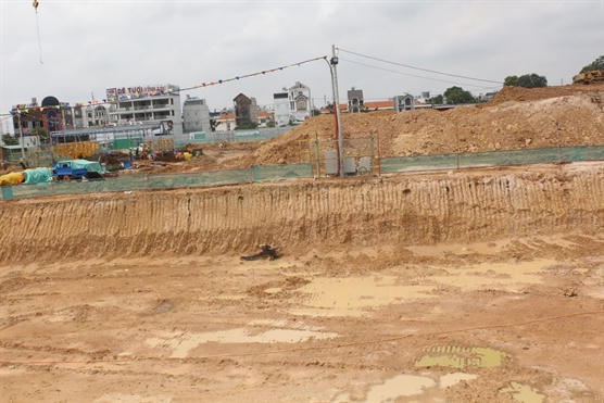 Một góc dự án, đang trong quá trình đào hố móng.