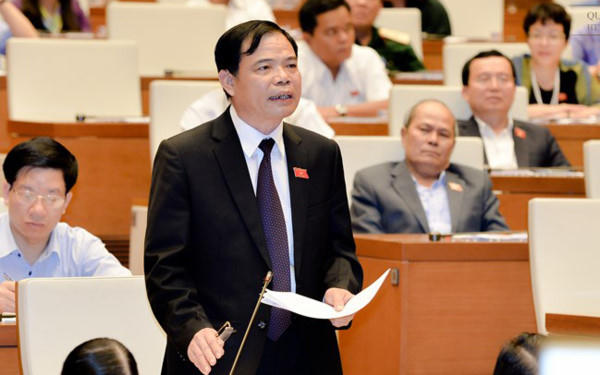 Bộ trưởng Nguyễn Xuân Cường có lần đăng đàn trả lời chất vấn đầu tiên tại Quốc hội.