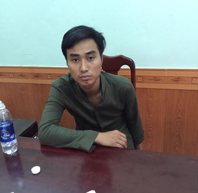 Đối tượng Doãn Việt Quang tại cơ quan chức năng.