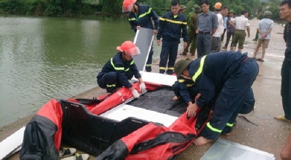 Thi thể nạn nhân đã được tìm thấy. Ảnh PCCC Thái Nguyên cung cấp.