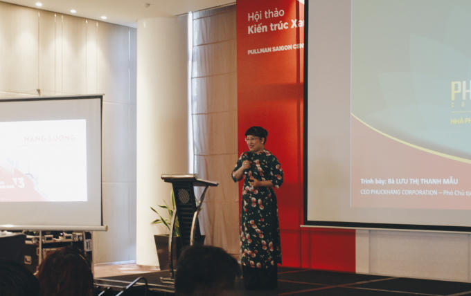 Bà Lưu Thị Thanh Mẫu- TGĐ Phuc Khang Corporation chia sẻ những nhận định và kinh nghiệm thực tiễn trong vai trò Nhà phát triển BĐS xanh tiên phong phát triển CTX tại Việt Nam.
