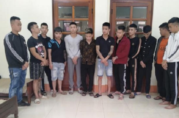 Các đối tượng tại cơ quan Công an. Ảnh: CQCA