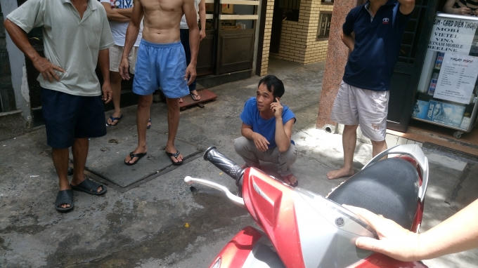Đối tượng bị bắt tại trận.