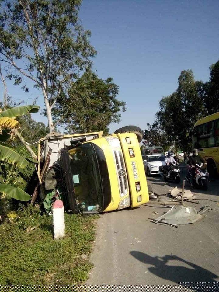 Hiện trường vụ tai nạn nghiêm trọng tại huyện Đông Hưng chiều cùng ngày.