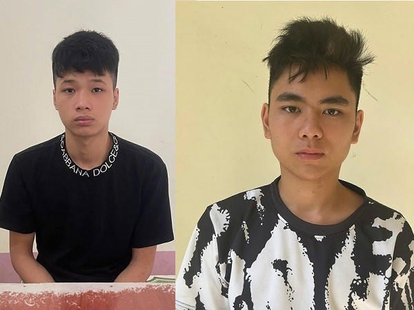 Đối tượng Phạm Quang Linh (trái) và Bế Lý Hà Nam. (Ảnh: Công an tỉnh Cao Bằng).
