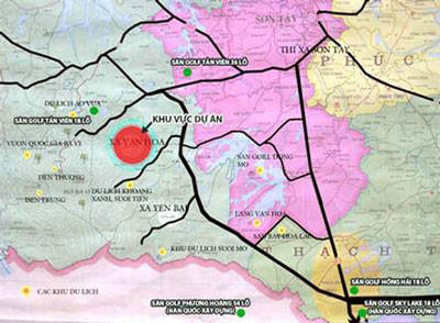 Bản đồ quy hoạch Khu du lịch Tản Viên. Ảnh: dantri.com.vn
