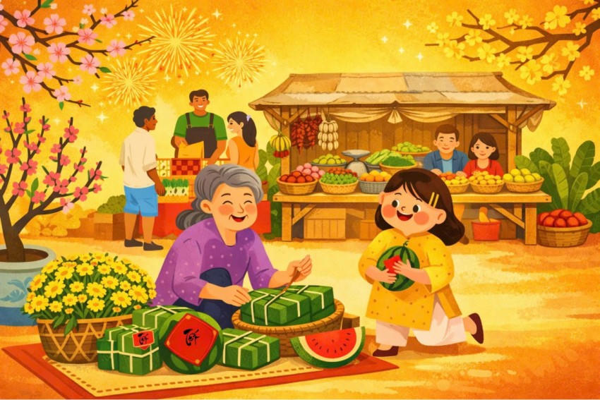 Với màu xanh của lá, màu vàng của đậu, màu trắng của gạo và hương vị béo ngậy của từng miếng thịt mỡ gợi nên hình ảnh no đủ, phồn thực