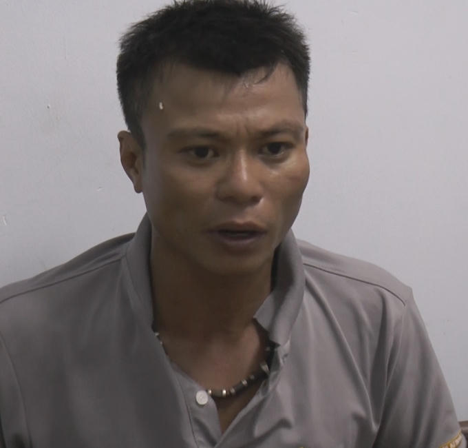 Đối tượng Tài tại cơ quan công an.