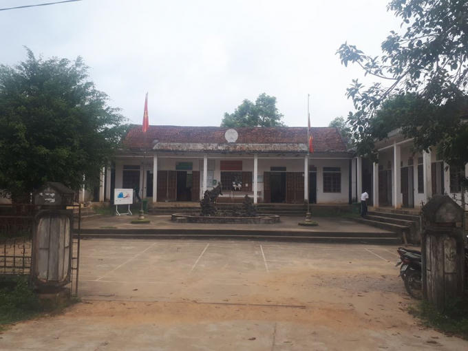 Trụ sở UBND xã Nghĩa Bình nơi xảy ra sự việc.