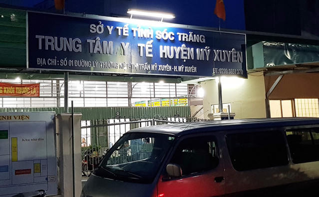Trung tâm Y tế huyện Mỹ Xuyên, nơi bé trai thiệt mạng khi truyền dịch vào trưa cùng ngày. Ảnh Việt Tường.