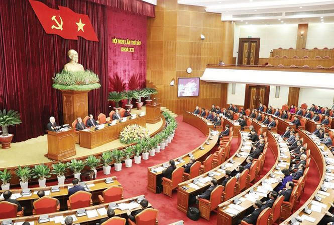 Toàn cảnh Hội nghị Trung ương lần thứ 7. Ảnh: TTXVN.