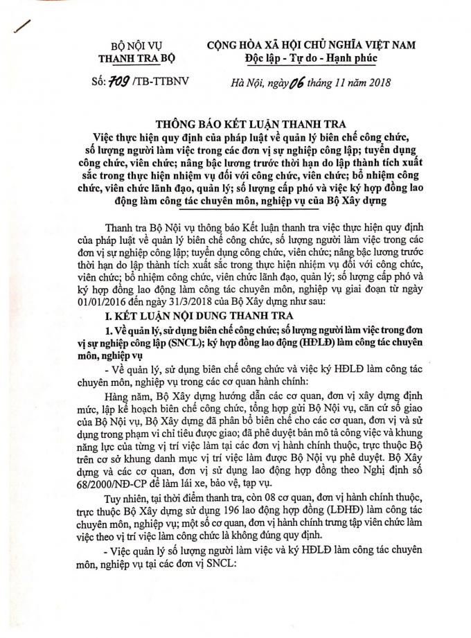 Thanh tra Bộ Nội vụ chỉ rõ 8 kì thi xét tuyển viên chức đều "có vấn đề".