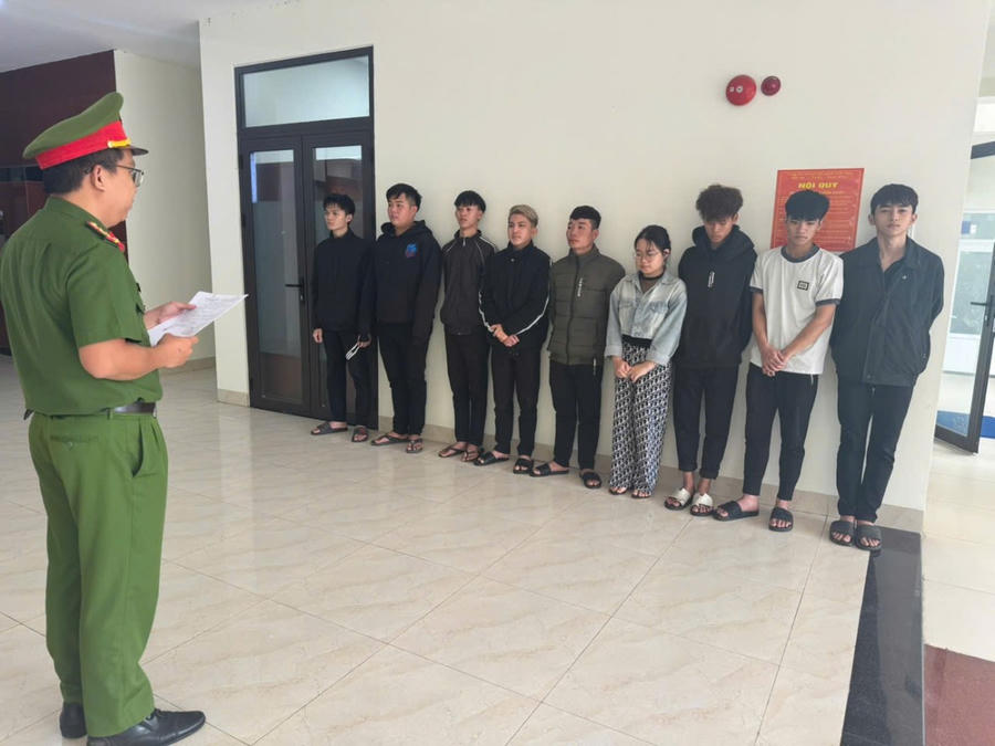 Thêm 9 đối tượng bị khởi tố trong vụ gây rối trật tự công cộng xảy ra vào đêm 21 và 22/9/2025 tại phường Hòa Cường, TP Đà Nẵng. (Ảnh: Công an TP Đà Nẵng)