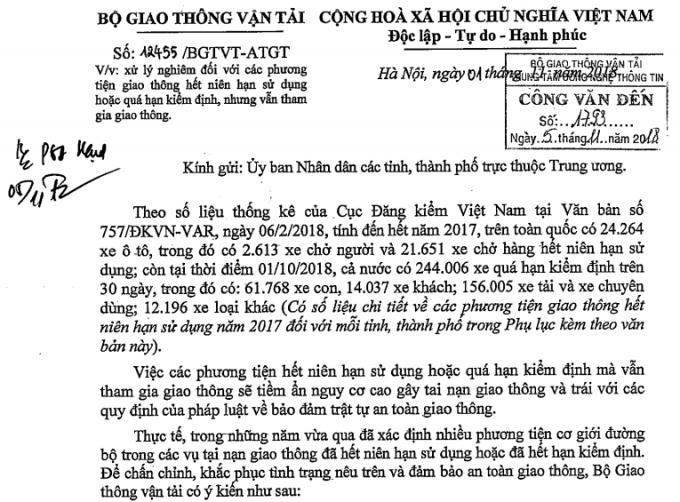 Xử lý nghiêm xe hết niên hạn sử dụng và quá hạn kiểm định.